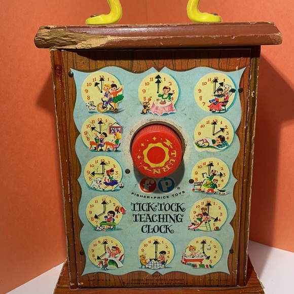 Vintage 1962 Fisher Price Tick Tock Teaching Clock! Tested And Working well! - Picture 7 of 14